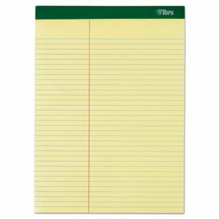 TOPS BUSINESS FORMS TOPS, DOUBLE DOCKET RULED PADS, PITMAN RULE, 8.5 X 11.75, CANARY, 6PK 63396